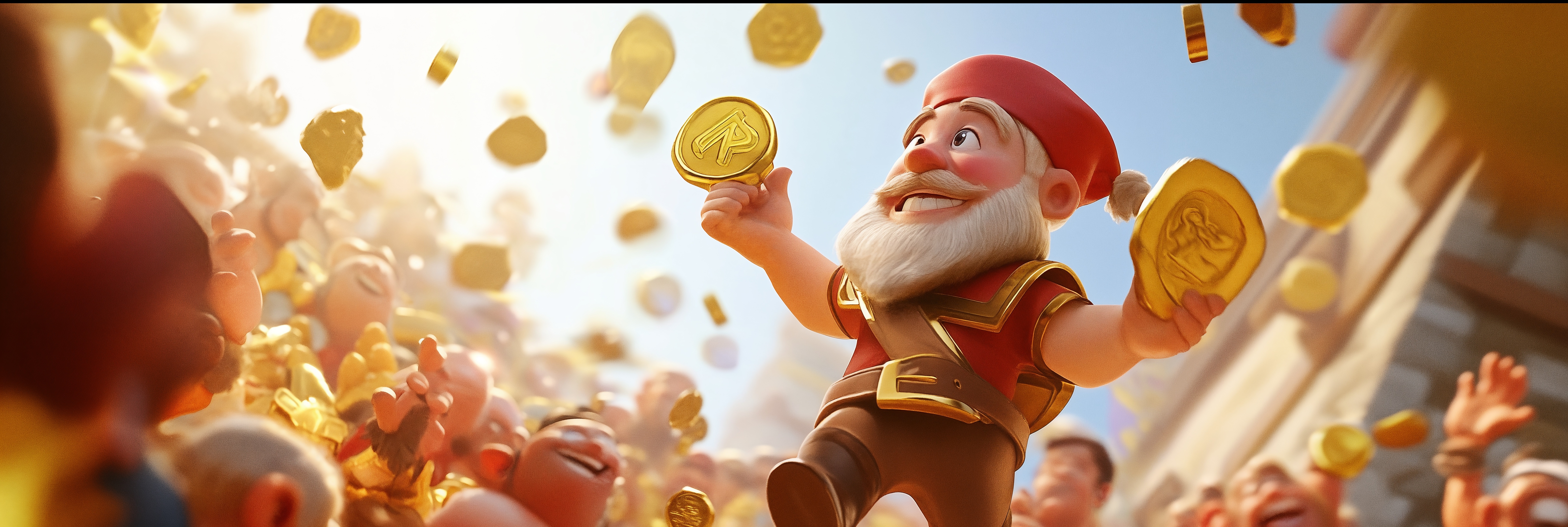 Gold coins raining down