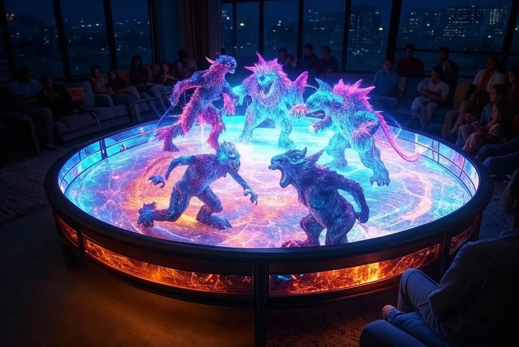 Glowing holographic display