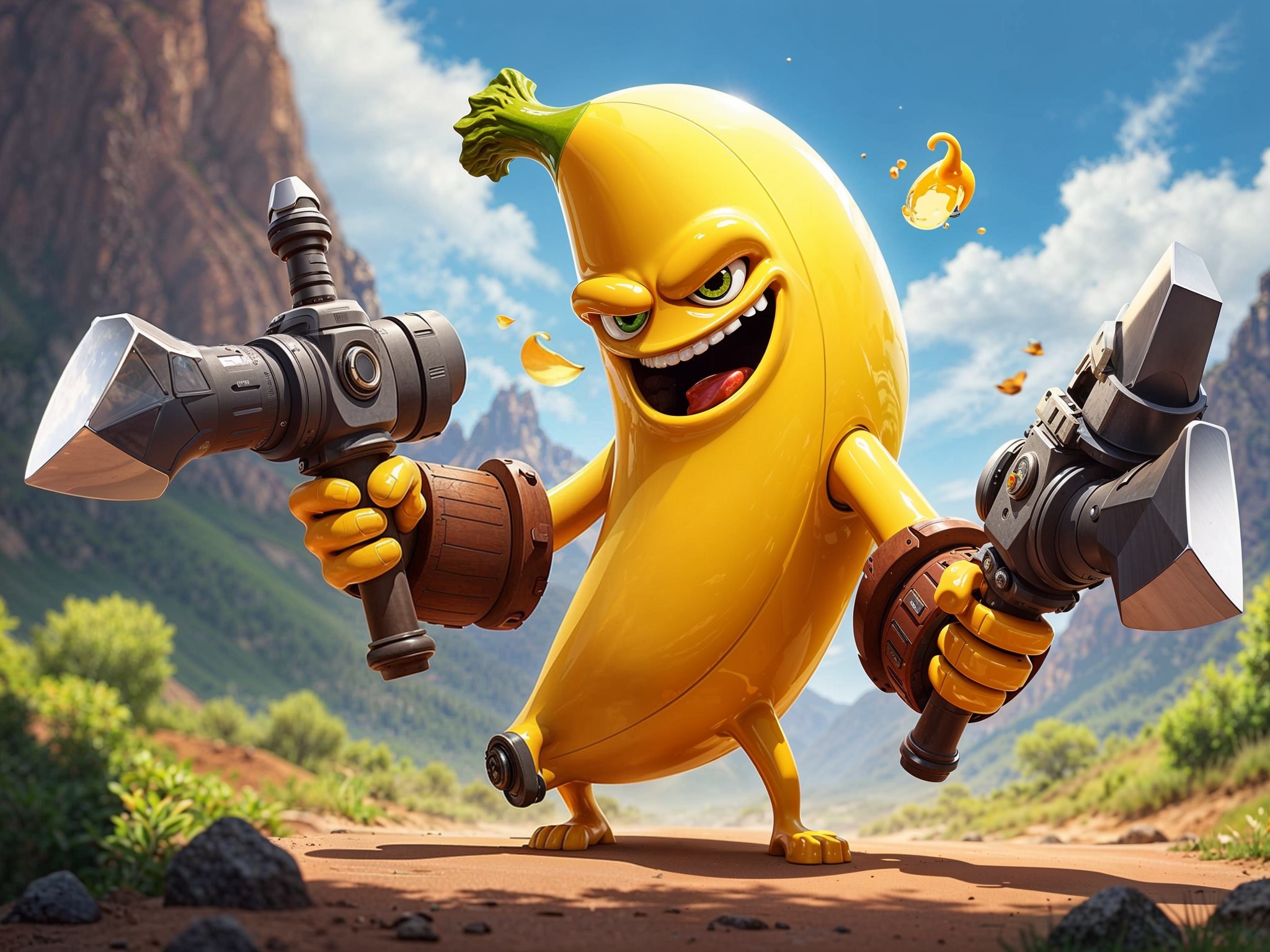 Banana warrior with weapons