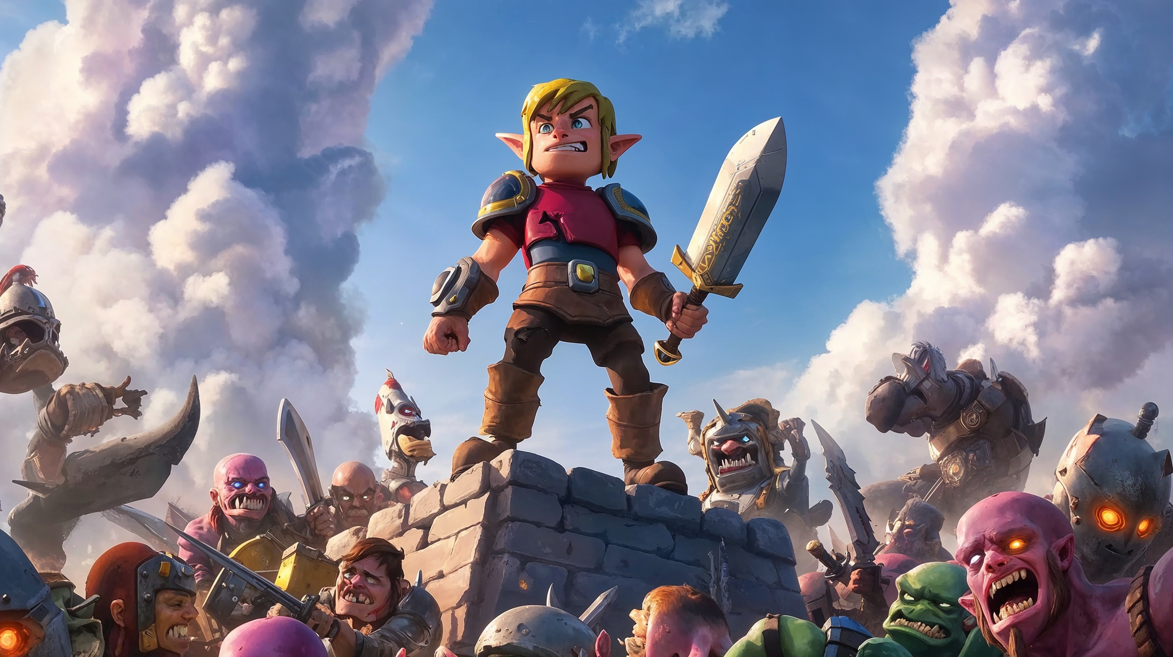 Final battle scene showing warriors in arena