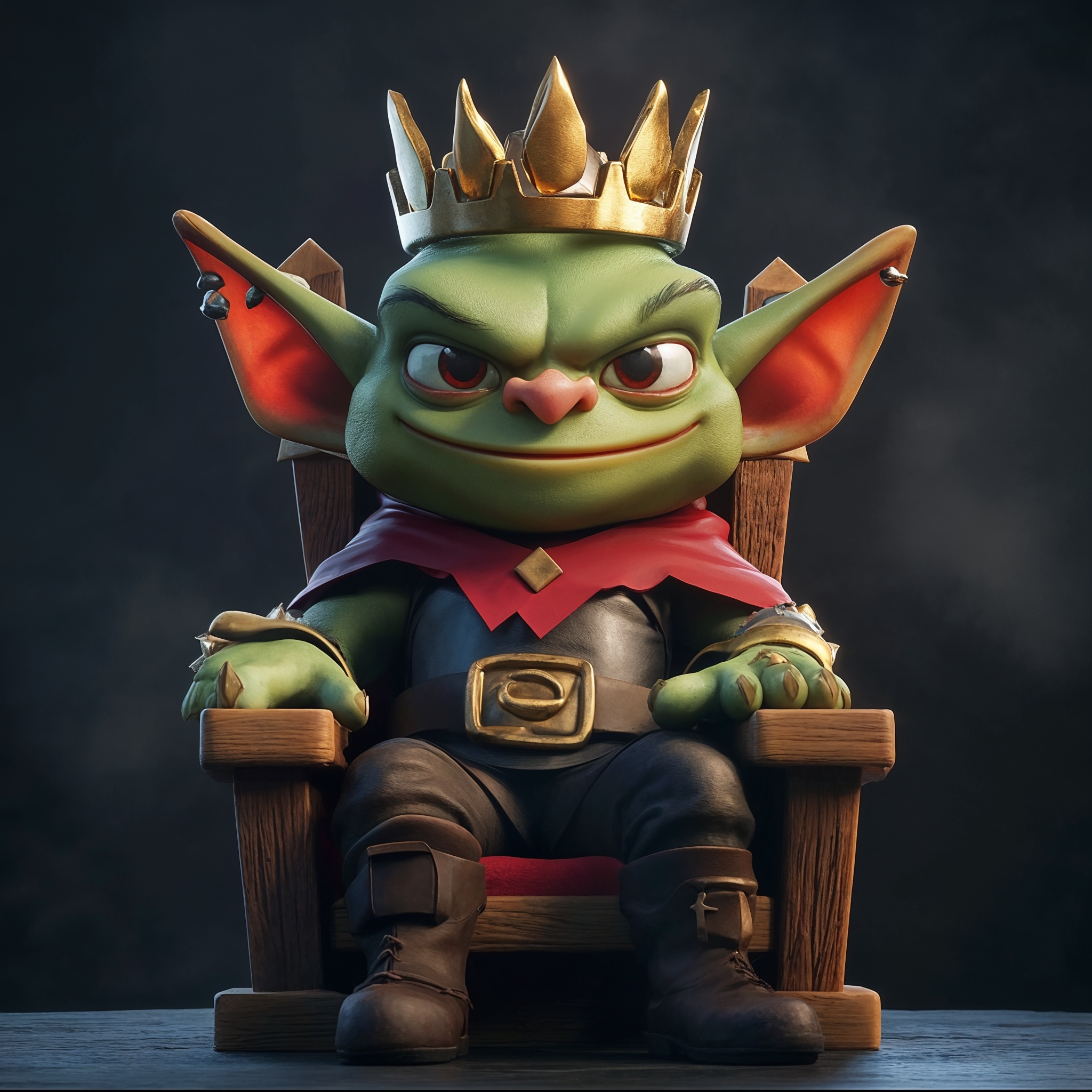 Bananium Goblin King sitting on throne